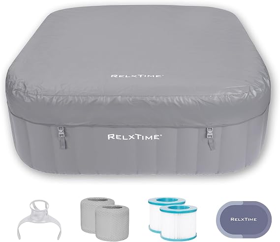 Portable Hot Tub 4-6 Person, Inflatable Blow Up Spa for Backyard