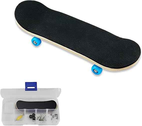 Finger Skateboard Pro Fingerboard Wooden Finger Skateboards with Maple Deck Bearing Wheels for Home Play