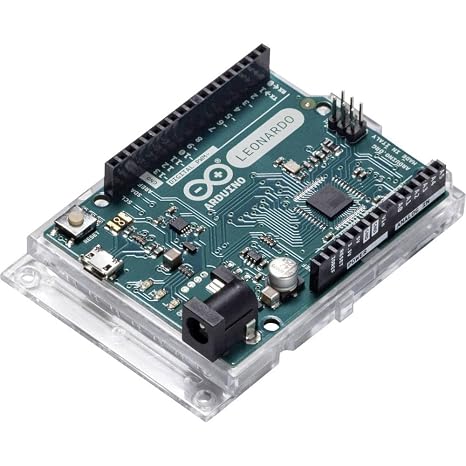 Arduino Leonardo with Headers [A000057] - ATmega32U4 Microcontroller, 16MHz, 20 Digital I/O Pins, 7 PWM, USB HID Support, Built-in USB Communication, Compatible with Arduino IDE for Custom Projects