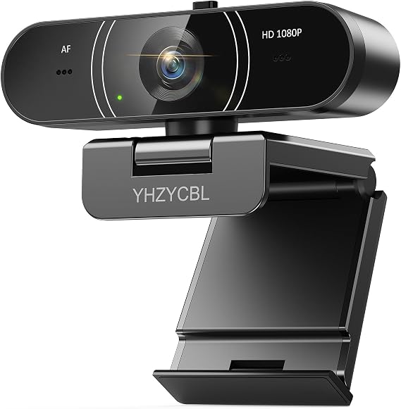 1080p Webcam for pc with Microphone, Auto Focus, with Privacy Cover
