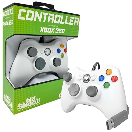 Old Skool Wired USB Controller Compatile with 360 and PC - White