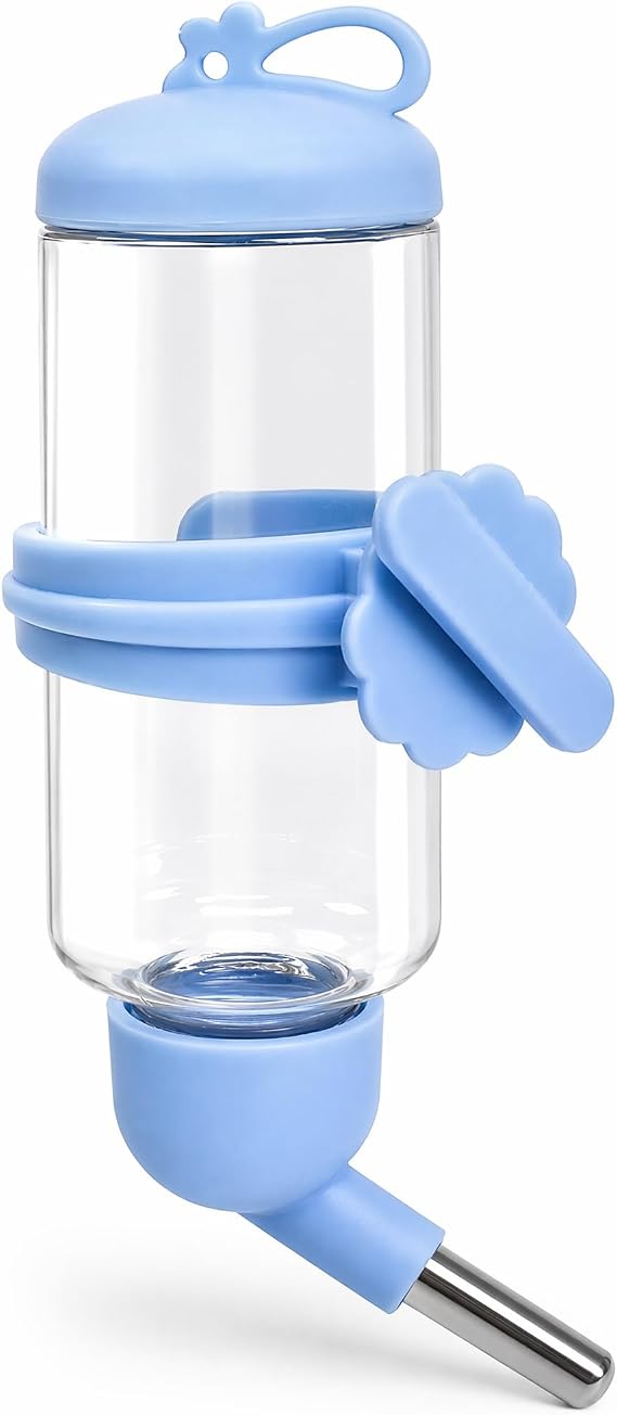 125ml Guinea Pig Water Bottle/Feeder for Hamsters/Hedgehogs/Gliders/Rabbit/mouses/Other Small Pets and Animals,Suitable for Cages, Boxes or Wall-Mounted (Blue, 125ml)