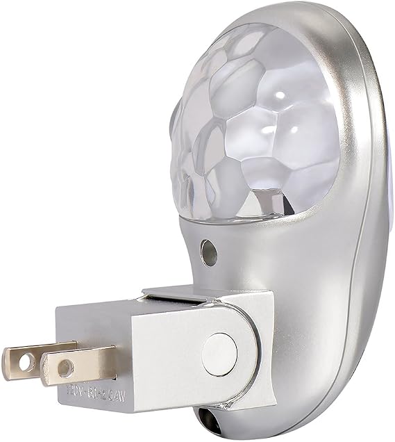 Emotionlite Plug in Night Light, LED Nightlight, Multi Colored Rotates, Dusk to Dawn Sensor, for Kids Adults Bedroom Bathroom Hallway Stairways Kitchen Corridor, UL Listed