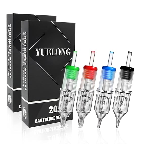 Yuelong 40pcs Tattoo Cartridge Needles Mixed Round Liner Shader Magnum