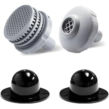 Pool Water Jet Connector Kit 1.25" Above Ground Pool Parts Set with Outlet Strainer Grid Inlet Nozzle Hole Plug Stopper Replacement Pool Accessories
