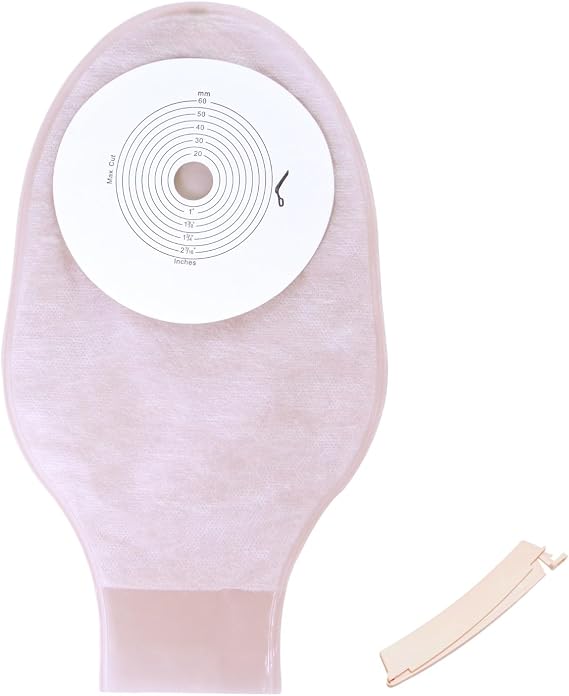 33 PCS Colostomy Bags Ostomy Supplies One Piece Ostomy Bags, ostomy bag are open 15-60mm (6x Clamps Included)