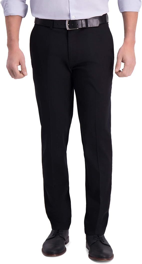 Haggar Men's Slim-Straight Fit Iron Free Premium Khaki Casual Pant