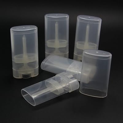 Hustar 15ml Empty Refillable Deodorant Container Plastic Lip Balm Tubes Containers Lip Gloss Containers Holders 5 Pcs Clear