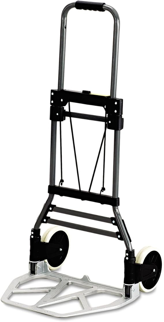 Safco Products 4062 Stow-Away Collapsible Moving Utility Hand Truck & Cart, Holds up to 275lbs Silver and Black