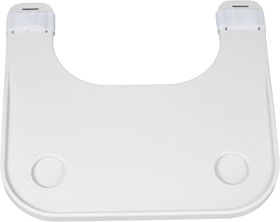 AlveyTech White Wheelchair Tray Table with Cup Holder - Lap Desk for 18 - 20 Medical Wheelchairs or Transport Chair, Portable Removeable Plastic Trays, Attachment Accessories for Eating