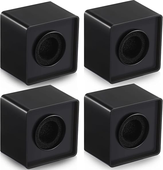Landhoow 4 Pcs Mic Flags Square, Cube Microphone Station Foam, white, Black