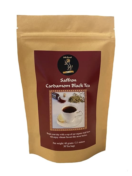 Organic Saffron Cardamom Black Tea - For Better Health And Wellness (30 Tea Bags)