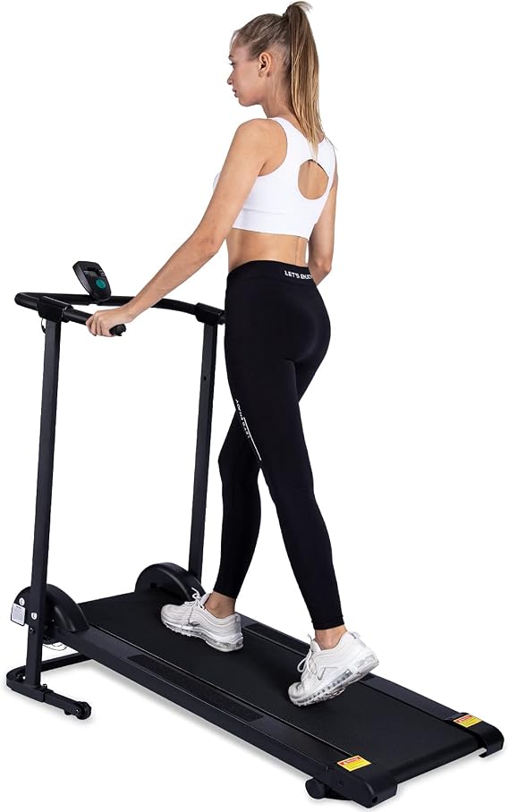 Kotia Manual Treadmill with 10 Incline - Small Foldable Treadmill for Apartment Home Walking and Running