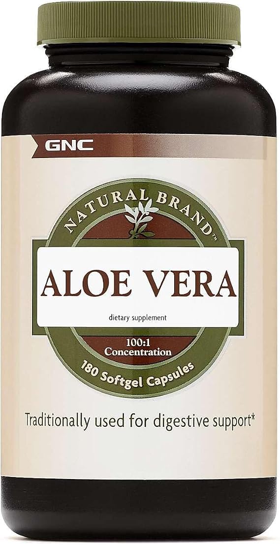 GNC Natural Brand Aloe Vera Softgel Capsules, 180 Softgels