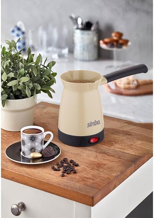 Sinbo SCM-2969 Türk Kahve Makinesi – Elektrikli Cezve, 5 Fincan Kapasite, 400 ml Su Kapasitesi,Tabanı Paslanmaz Çelik, 700W, Krem