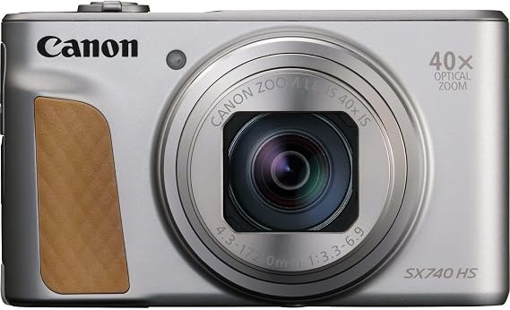 Canon PowerShot SX740 HS Lite Edition Digital Camera (20.3 MP, 40x Optical Zoom, 7.5 cm (3 Inch) Display, DIGIC 8, 4K Ultra HD, HDMI, Wi-Fi, Bluetooth, Automatic Aperture, Automatic Timing, Silver