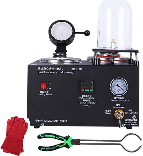 Vacuum Casting Machine for Jewelry Making, Lost Wax Investment Casting Equipment, 2L Combination Vacuum Investment Machine