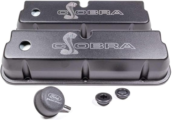 Ford Racing M-6582-LE302SBK SBF Black Valve Cover with Cobra Logo