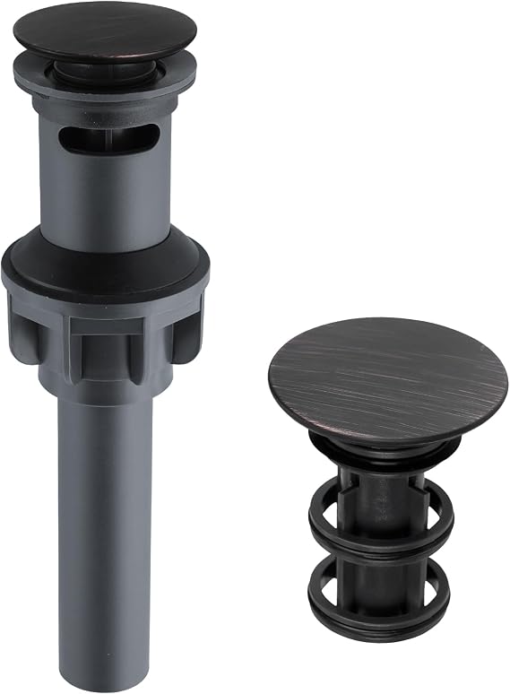 Universal Bathroom Sink Drain Stopper with Overflow, Pop Up, Oil Rubbed