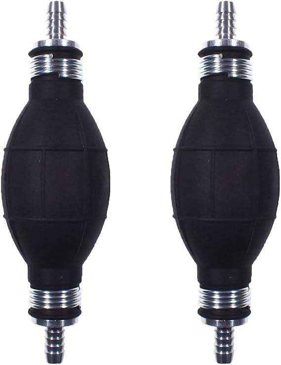 2Pcs Bulb Type Rubber Fuel Transfer Vacuum Fuel Line One Way Fuel Valve Fuel Pump Line Hose Hand Primer Gasoline Petrol Diesel Pump For Marine Boat 6mm 9001080A (5/16)