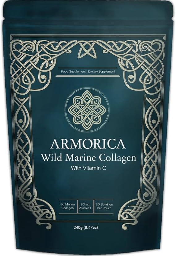 Marine Collagen Powder with Vitamin C Hydrolyzed for Optimal Absorption | Unflavored & Easily Dissolves | Non-GMO & Microplastic Tested | Skin, Hair & Joint Support | 240g (30 Servings)