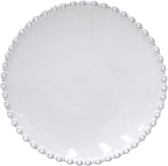 Costa Nova Ceramic Stoneware 7'' Bread Plate - Pearl Collection, White | Microwave & Dishwasher Safe Dinnerware | Food Safe Glazing | Restaurant Quality Tableware