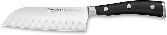 WUSTHOF Classic IKON 5" Hollow Edge Santoku Knife, Black