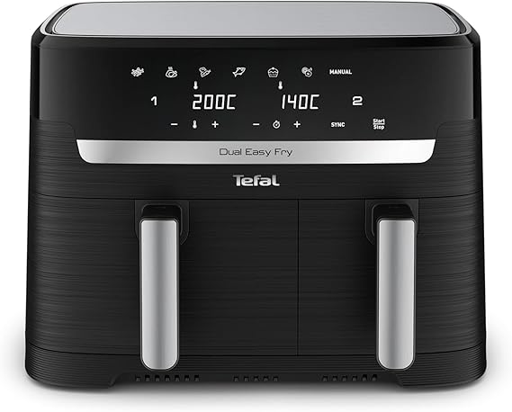 Tefal Dual Easy Fry Hot Air Fryer 8.3 L with 2 Chambers