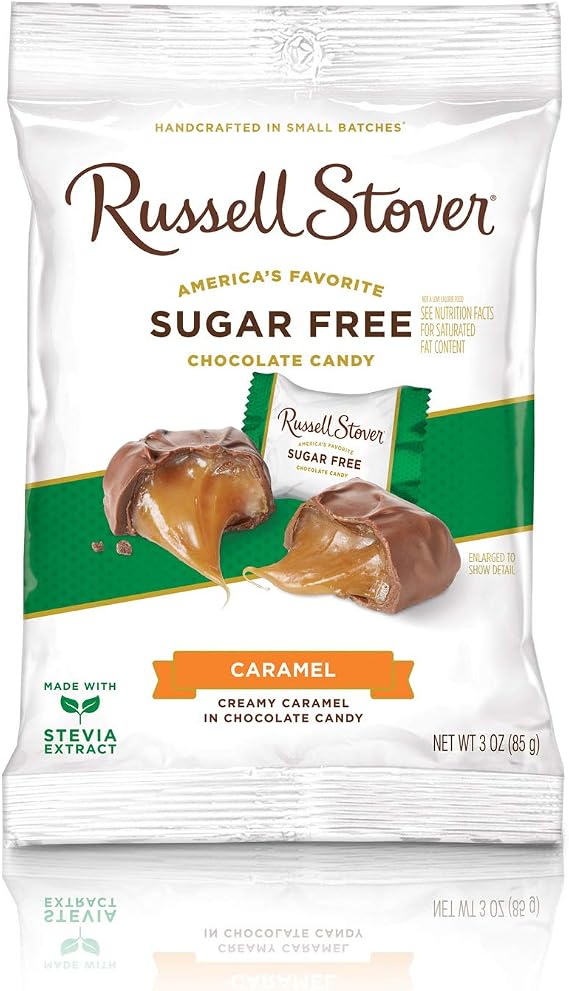Russell Stover Sugar Free Butter Cream Caramels, 3 oz. Bag (Original Version)