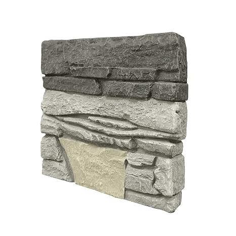 Faux Stacked Stone Sample 12" x 12" in Northern Slate Color for Do It Yourself Friendly Home Improvement Projects