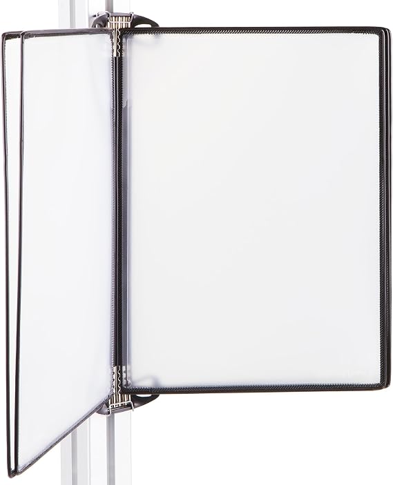 Tarifold Magnetic Wall Mount Reference System, 5 Pockets, Black | 5 Double-Sided PVC Pockets, Holds 10 Letter-Size Sheets, Magnetic Mounting Plate, Snap-on Index Tabs, Easy to Install