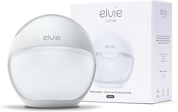 Elvie Curve - Manual Wearable Breast Pump - Hands-Free, Kick-Proof, Portable Silicone Pump that Can Be Worn in-Bra for Gentle, Natural Milk Expression - Breast Feeding Essentials