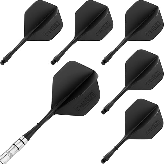 CyeeLife Molded Dart Flights and shafts 6pcs,Integrated 2BA accessory,Multiple colors available CF01