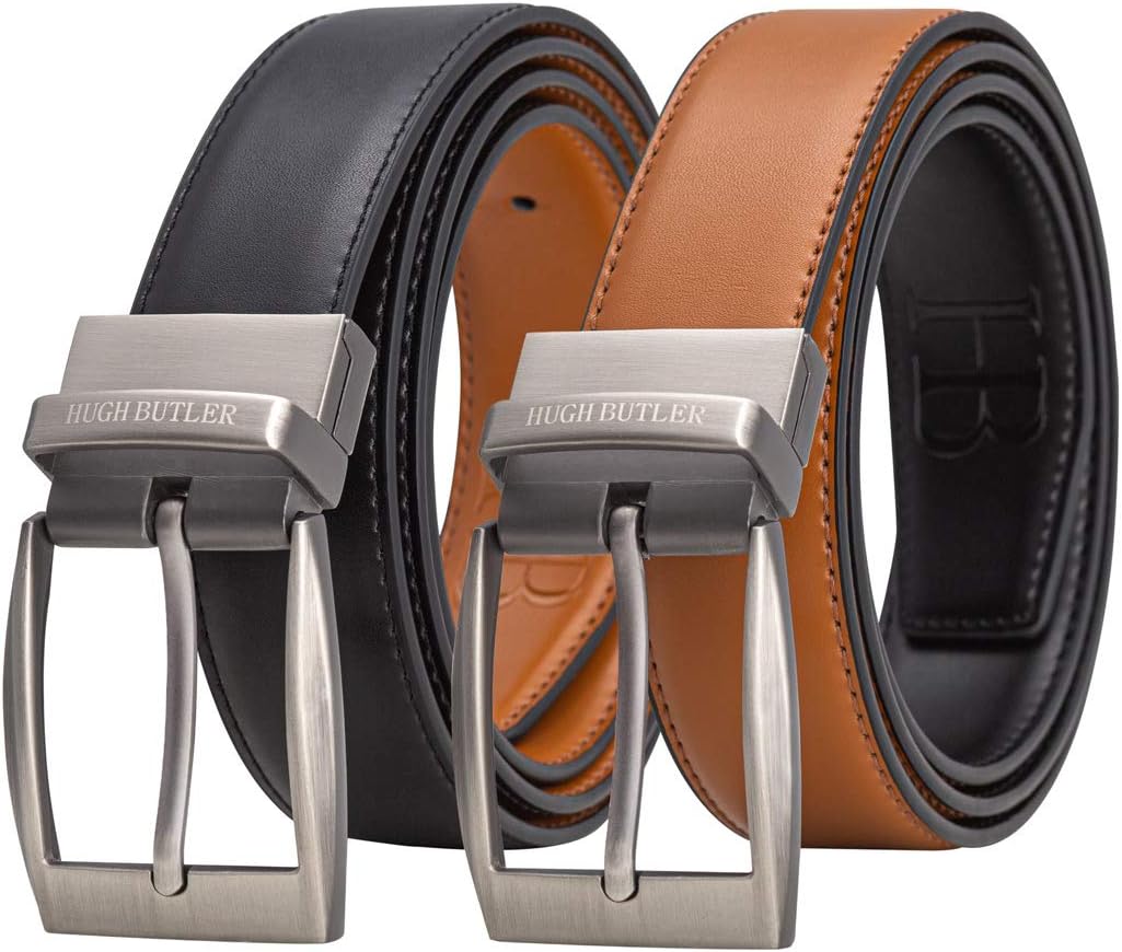 2in1 Reversible Belt, Genuine Leather, 120 cm, Adjustable Size, Gift Box Leather Belt Men Mens Belts Leather Black BeltBrown Leather Belt For Men Brown Belt Designer Belt Mens Dress Belt Smart Buckle