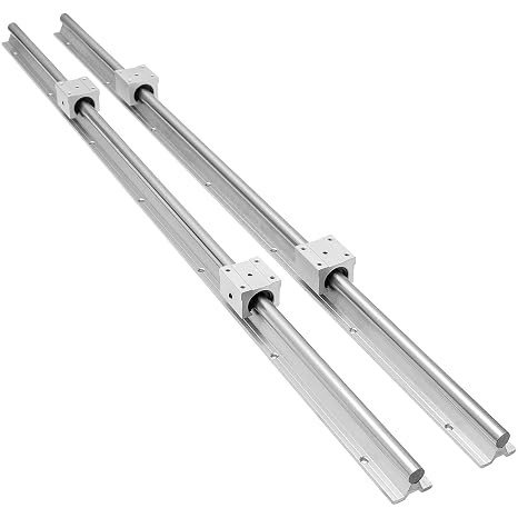 Linear Rail, SBR16 ,Linear Rail kit,2PCS1000 mm Guide Rail axis and4 PCS SBR16UU Bearing seat,Linear Rails and Bearings,Applied to automated Machinery Such as DIY CNC milling Machines and lathes