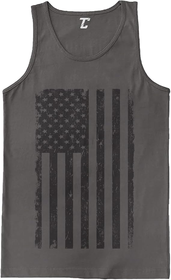 Distressed Black USA Flag - United States Men's Tank Top