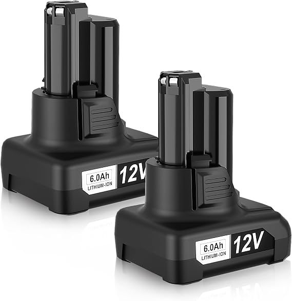2PACK 6000mAh Battery Replace for Bosch 12V Max Battery BAT414 GBA12V60, Compatible with Bosch 12V Max Tools