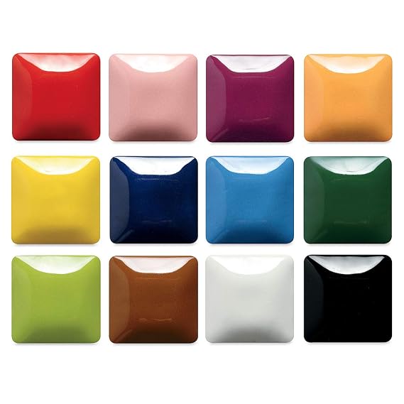 Mayco Stroke & Coat Ceramic Glaze Kit #1, Set of 12-2 Fl Oz Bottles | Glazes for Pottery, Bisque & Clay - Versatile Wonderglaze Colors for Detailed Designs, Painting & Classroom Use