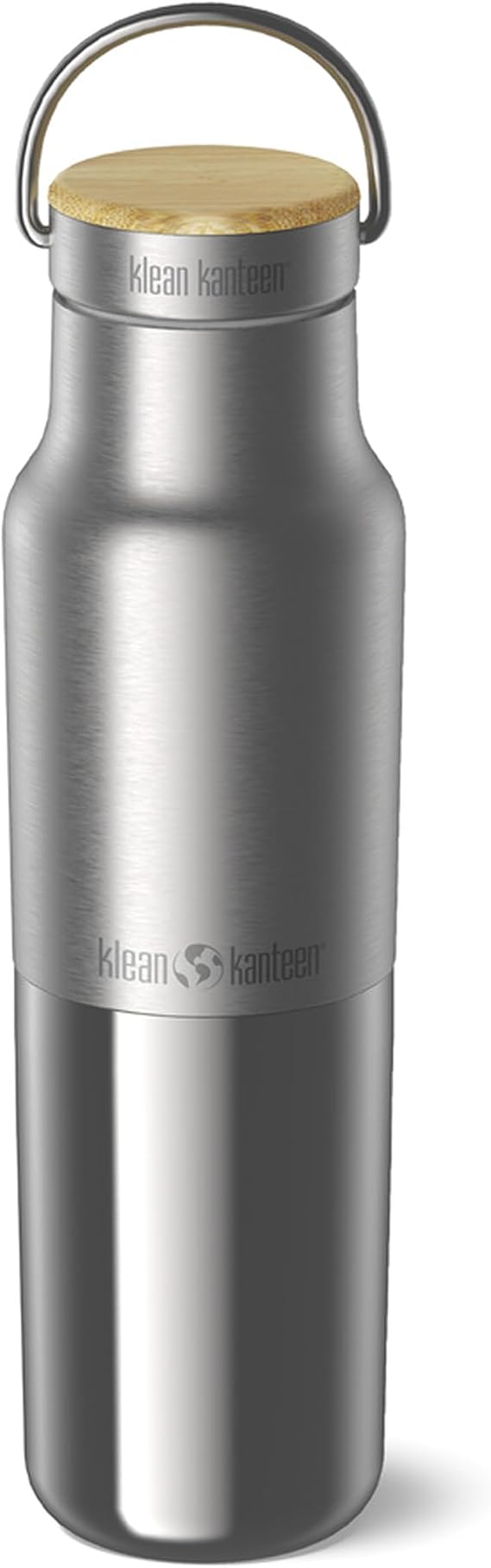 Klean Kanteen Rise Reflect Insulated Water Bottle - Reusable Water Bottle for Quick Hydration - Vacuum Insulation - Dishwasher-Safe - Bamboo Cap - Stainless Steel - 12 oz