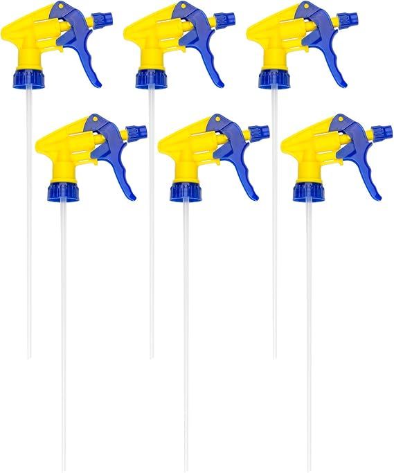 Trigger Spray Replacement for Water Bottle sprayers, Industrial Trigger Sprayer, Spray Bottle Trigger (Pack of 6)