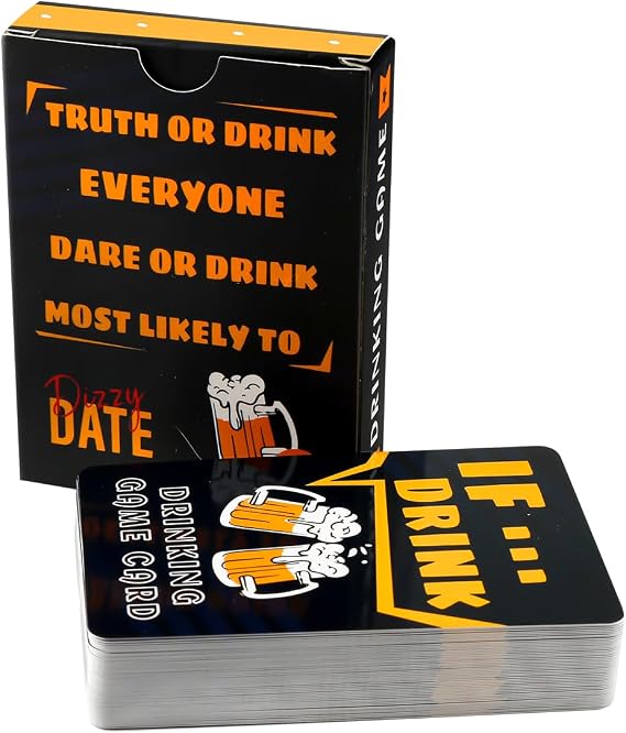 50 Drinking & Dare Cards for Adults - Hilarious Party Cards for Christmas, Birthdays, Hen/Stag Nights, Game Nights - Fun Icebreaker Drinking Games for Groups