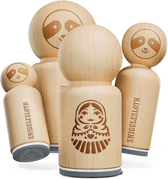 Russian Nesting Doll Matroyshka Babushka Rubber Stamp for Stamping Crafting Planners - 1 Inch Medium
