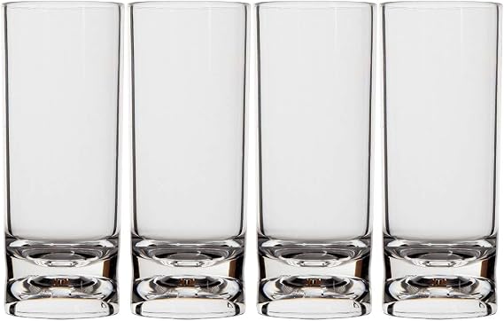 Lily's Home Indoor and Outdoor Unbreakable Shot Glasses with Heavy Base, Premium 2oz Clear Reusable Cups, Perfect for Any Liquor and Jello Shots. Set of 4 (Clear)