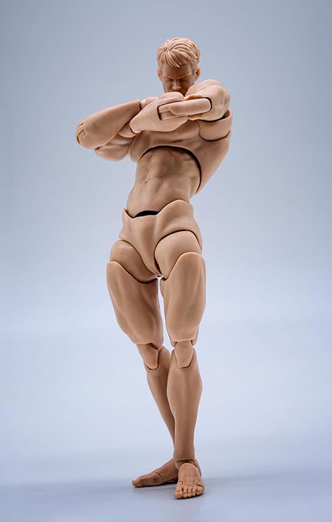 1/12 Super Action Male Body for 6 inch Muscle Strong Miniature Action Figures Set (Winda(White))