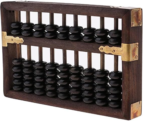 misppro 9 Digits Rods Wooden Abacus Chinese Calculator Counting Tool 7inch