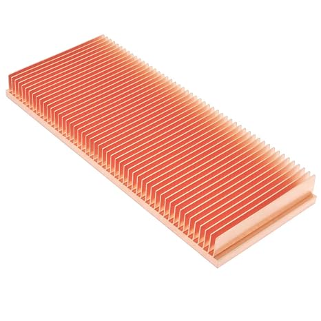 Pure Copper Heatsink 3.94" x 1.57" x 0.39"/100mm x 40mm x 10mm Heat Sink Radiator Cooling Skiving Fin Circuit Board Cooler for Electronic Chip LED Power Amplifier