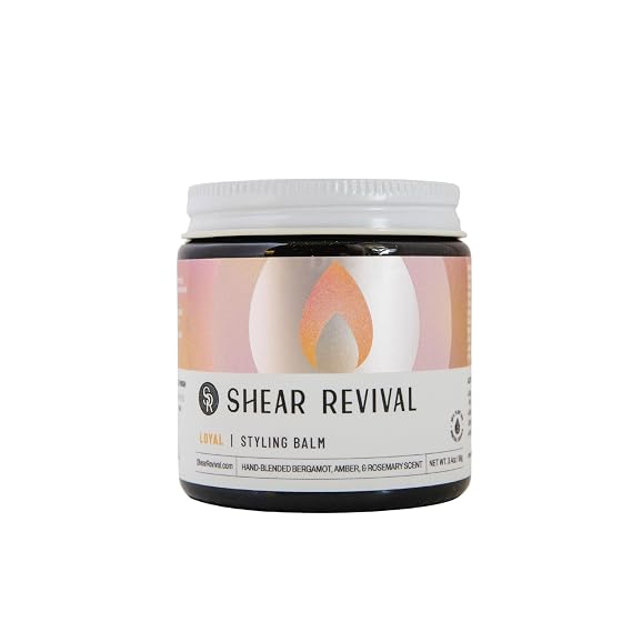 Shear Revival Loyal Styling Balm Pomade for Men & Women - Light Hold, Natural Finish for All Hair Types, 99% Natural Ingredients, Bergamot, Amber & Rosemary Scent, Travel Friendly 3.4oz