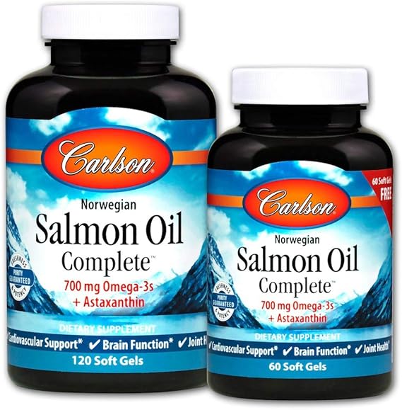 Carlson Salmon Oil Complete, 700 mg, from Norway, 120 + 60 Softgels