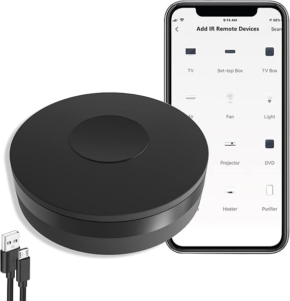 WiFi Smart Remote Controller Smart Home IR Universal Remote blaster, One for All Control TV DVD AUD Fan Air Conditioner etc, Compatible with Alexa and Google Home