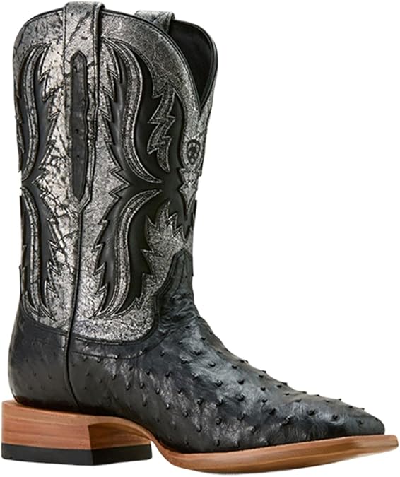 ARIAT Men's Drifter Exotic Ostrich Western Boot Broad Square Toe - 10058170 10 D(M) US Black